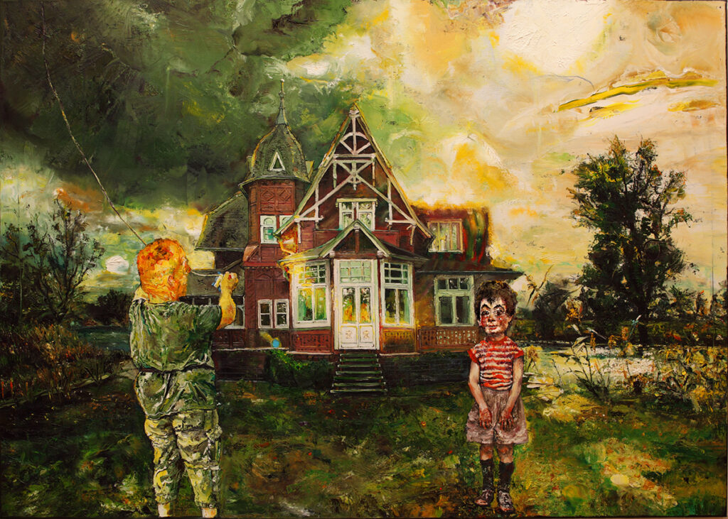 Oliver Ferch: o.T., aus „Die andere Dimension“, 2024, 100 x 140 cm, Öl und Acryl auf Leinwand.